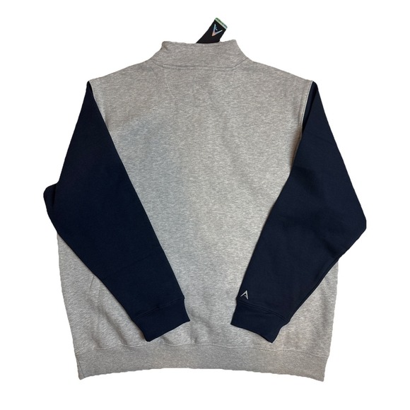 Antigua USA Soccer Mens Pullover Quarter Zip Fleece Sweater Gray Navy Size 2XL - Picture 2 of 7